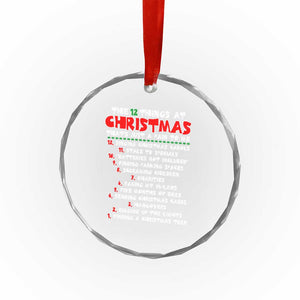12 Pains of Christmas Parody Crystal Glass Ornament Funny Twist on the 12 Days of Christmas Tradition TS02 Print Your Wear