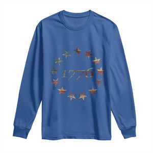 13 Star Flag Betsy Ross Distressed American Flag 1776 USA Long Sleeve Shirt 4th Of July TS11 Royal Blue Print Your Wear