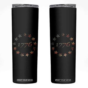 13 Star Flag Betsy Ross Distressed American Flag 1776 USA Skinny Tumbler 4th Of July TS11 Black Print Your Wear
