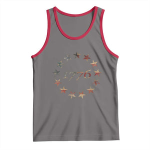 13 Star Flag Betsy Ross Distressed American Flag 1776 USA Tank Top 4th Of July TS11 Deep Heather Red Print Your Wear