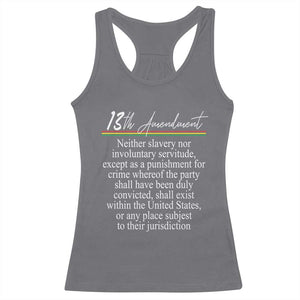13th Amendment of U.S. Constitution Racerback Tank Top Juneteenth 1865 Black History TS11 Charcoal Print Your Wear
