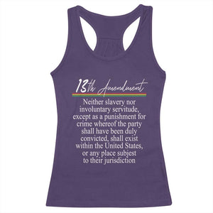 13th Amendment of U.S. Constitution Racerback Tank Top Juneteenth 1865 Black History TS11 Purple Print Your Wear