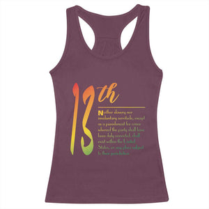 13th Amendment of U.S. Constitution Racerback Tank Top Juneteenth Black History TS11 Maroon Print Your Wear