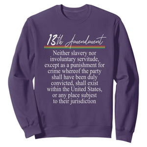 13th Amendment of U.S. Constitution Sweatshirt Juneteenth 1865 Black History TS11 Purple Print Your Wear