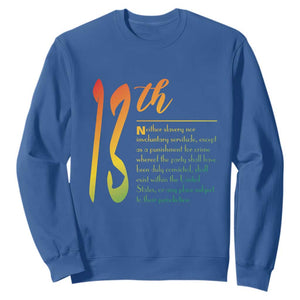 13th Amendment of U.S. Constitution Sweatshirt Juneteenth Black History TS11 Royal Blue Print Your Wear