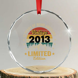 13th Birthday Crystal Glass Ornament Vintage 2013 Limited Edition Retro 13 Years Of Being Awesome Mountain