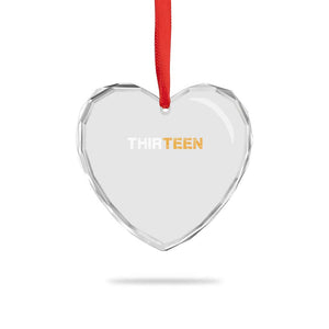 13th Birthday Heart Crystal Glass Ornament Thirteen Teen 13 Year Old Official Teenager Gifts TS10 Print Your Wear