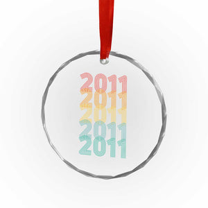 15th Birthday Crystal Glass Ornament Vintage 2011 Retro 15 Years Old Birthday