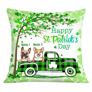 Personalized St Patricks Day Happy Dog Pillow Cover NO.1 CTM Custom - Printyourwear