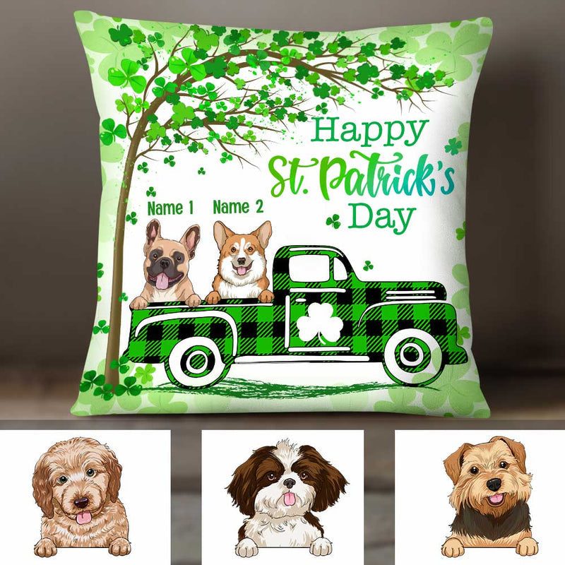 Personalized St Patricks Day Happy Dog Pillow Cover NO.1 CTM One Size Custom - Printyourwear