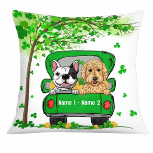 Personalized St Patricks Day Happy Dog Pillow Cover NO.2 CTM Custom - Printyourwear