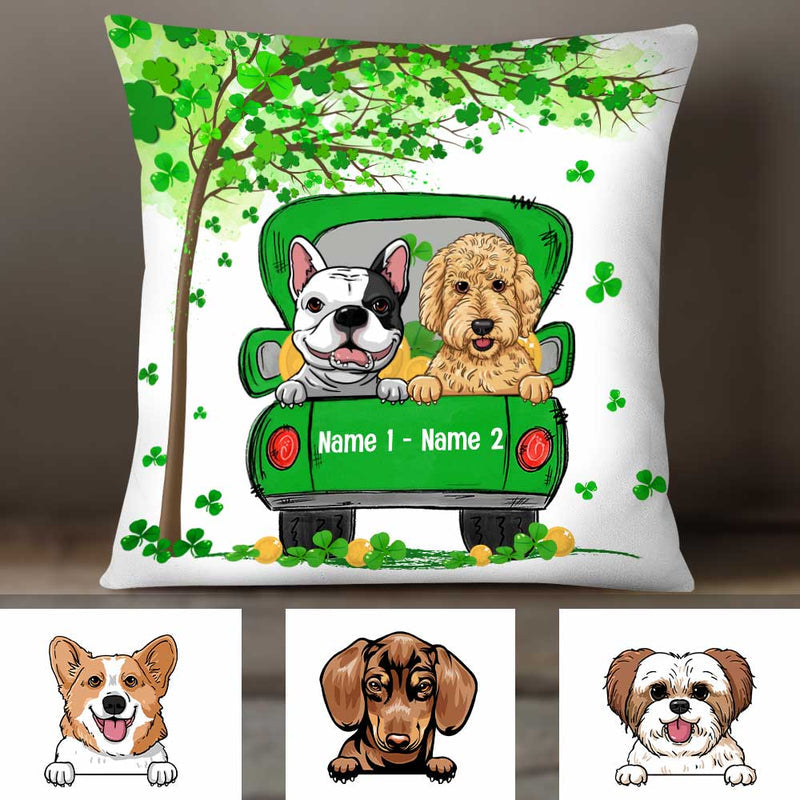 Personalized St Patricks Day Happy Dog Pillow Cover NO.2 CTM One Size Custom - Printyourwear