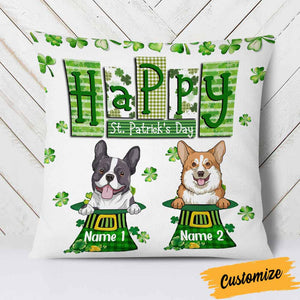 Personalized St Patricks Day Dog Pillow Cover Happy CTM Custom - Printyourwear