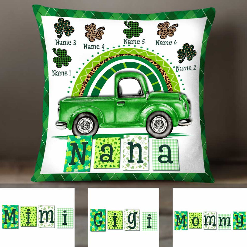 Personalized St Patricks Day Mom Grandma Pillow Cover CTM One Size Custom - Printyourwear