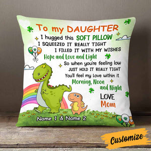 Personalized St Patricks Day Dinosaur Daughter Pillow Cover CTM Custom - Printyourwear