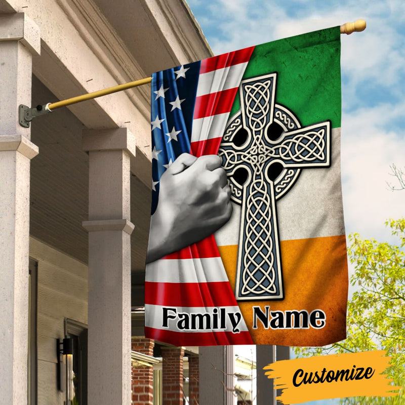 Personalized St Patricks Day Proud Irish American Flag CTM One Size Custom - Printyourwear