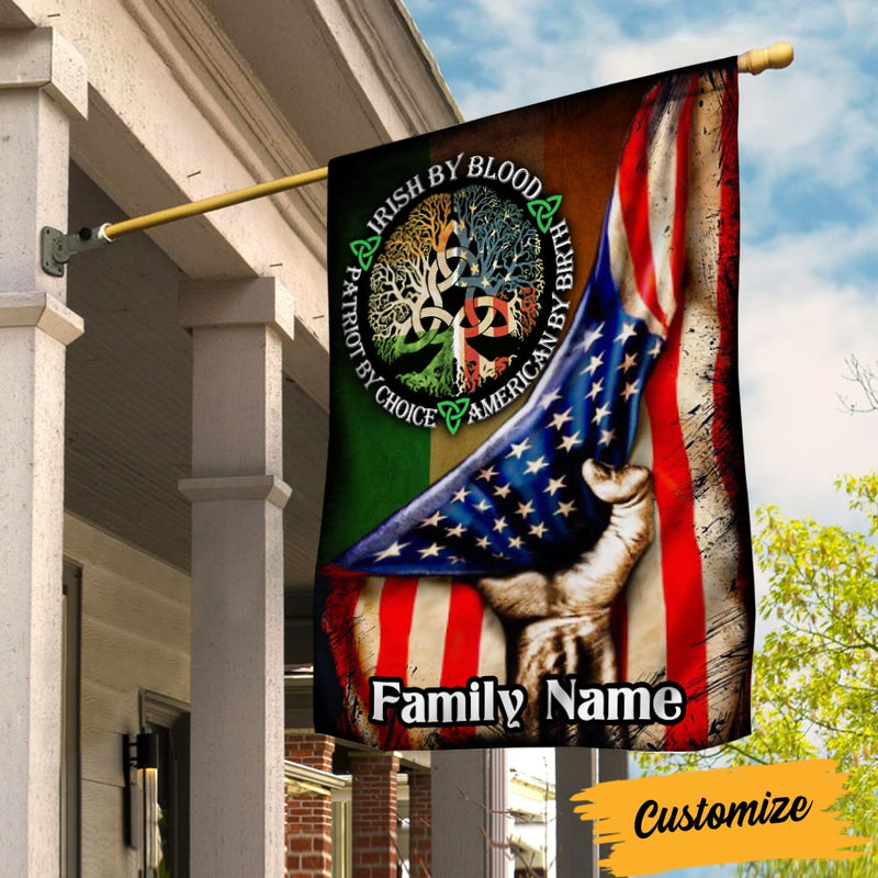 Personalized St Patricks Day Proud Irish American Flag Tree Of Life CTM One Size Custom - Printyourwear