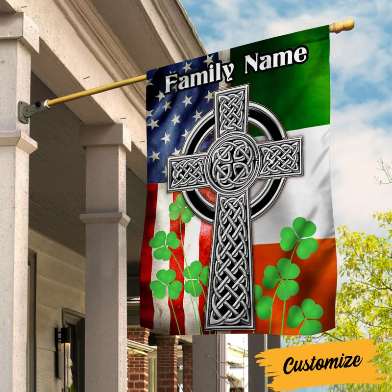 Personalized St Patricks Day Proud Irish Flag American Flag NO.2 CTM One Size Custom - Printyourwear