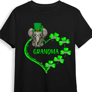 Personalized St Patricks Day Mom Grandma Elephant T Shirt CTM Custom - Printyourwear