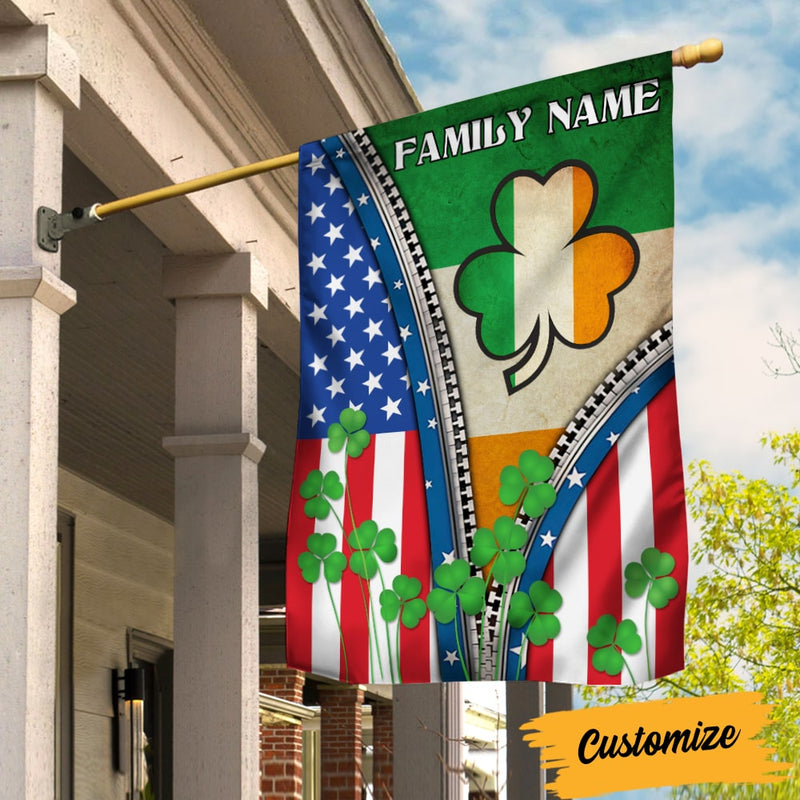 Personalized St Patricks Day Proud Irish Flag American Flag Shamrock Vibes CTM One Size Custom - Printyourwear