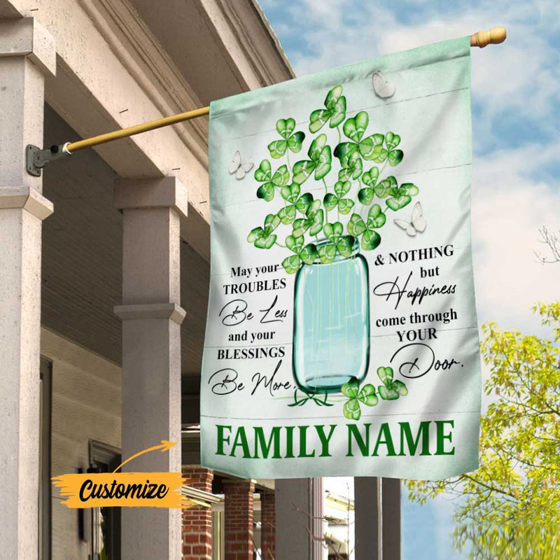 Personalized St Patricks Day Family Flag Blessing Shamrock CTM Custom - Printyourwear