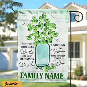 Personalized St Patricks Day Family Flag Blessing Shamrock CTM Custom - Printyourwear
