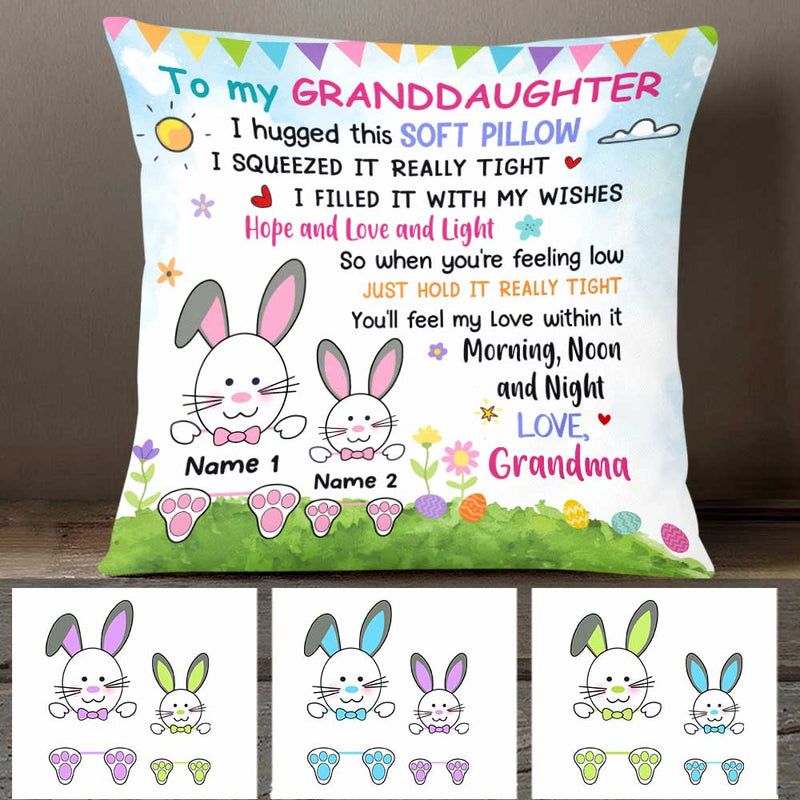 Easter Personalized Easter Granddaughter Hug This Pillow Cover CTM One Size Custom - Printyourwear