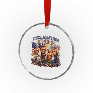 1776 America Declaration Daddies Patriotic Crystal Glass Ornament Funny Buff Founding Fathers Muscular Patriots