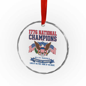 1776 National Champions 250th Anniversary USA Crystal Glass Ornament Land Of The Free Home Of The Brave TS11 Print Your Wear