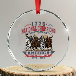 1776 National Champions Liberty Legends Vintage Crystal Glass Ornament Horseback Founding Fathers America 250th Anniversary
