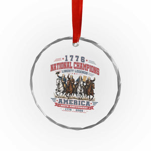 1776 National Champions Liberty Legends Vintage Crystal Glass Ornament Horseback Founding Fathers America 250th Anniversary