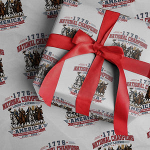 1776 National Champions Liberty Legends Vintage Wrapping Paper Roll Horseback Founding Fathers America 250th Anniversary