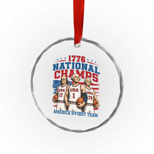 1776 National Champs Crystal Glass Ornament Patriotic Founding Fathers Basketball Undefeated America TS14 Print Your Wear