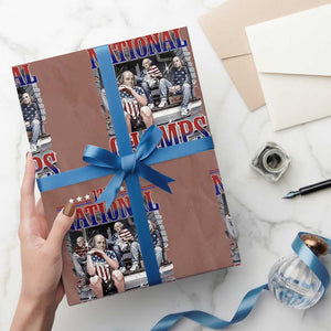 1776 National Champs Wrapping Paper Roll Funny Founding Father USA 250th Anniversary