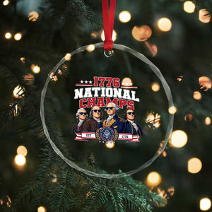 1776 National Champs Est 1776 Vintage Seal Crystal Glass Ornament Funny Cool Sunglasses Presidents and Founding Fathers Sports Style Patriotic TS02 Print Your Wear