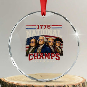 1776 National Champs Founding Father Crystal Glass Ornament Funny 4th of July Patriotic TS11 Transparent Glass 3'' Circle Print Your Wear