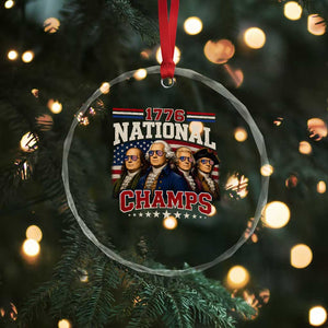 1776 National Champs Founding Father Crystal Glass Ornament Funny 4th of July Patriotic TS11 Print Your Wear