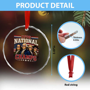 1776 National Champs Founding Father Crystal Glass Ornament Funny 4th of July Patriotic TS11 Print Your Wear