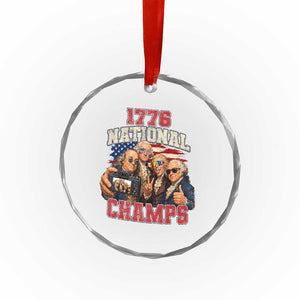 1776 National Champs Funny Founding Fathers Selfie Graphic Crystal Glass Ornament George Washington and Ben Franklin Cool Sunglasses Patriotic TS02 Print Your Wear