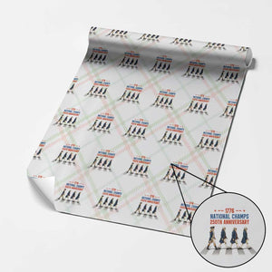 1776 National Champs Wrapping Paper Roll Funny Founding Father Roading Parody 4th of July