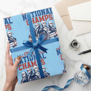 1776 National Champs Wrapping Paper Roll Funny Founding Fathers Sunglasses Patriotic 4th of July
