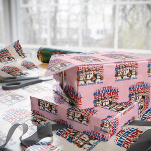 1776 National Champs Wrapping Paper Roll Patriotic Founding Fathers Basketball Undefeated America