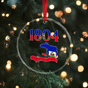 1804 Haiti Map and Flag Crystal Glass Ornament Haitian Heritage Pride Graphic TS02 Print Your Wear