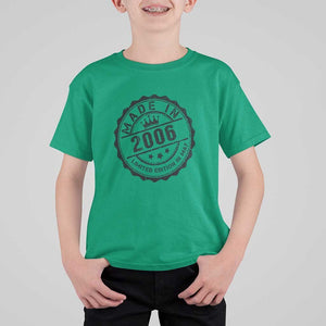 18th Birthday T Shirt For Kid Made In 2006 Limited Edition In May 18 Years Old Kid TS11 Irish Green Print Your Wear
