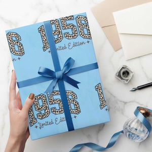 1956 Retro Birthday Wrapping Paper Roll 70 Year Old Leopard 70th Birthday Gifts For Women TS10 Light Blue Print Your Wear