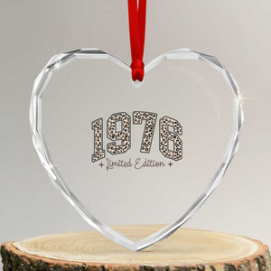 1976 Retro Birthday Heart Crystal Glass Ornament 50 Year Old Leopard 50th Birthday Gifts For Women TS10 Transparent Glass 3'' Heart Print Your Wear