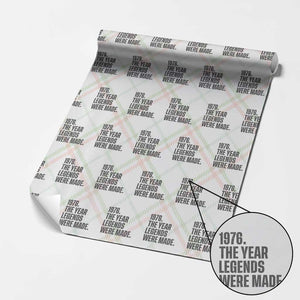 1976 The Year Legends Were Made Wrapping Paper Roll Minimalist Retro 50th Birthday TS02 Christmas Plaid Print Your Wear