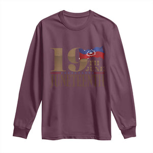 19th June Juneteenth Freedom Day Long Sleeve Shirt Juneteenth Flag TS11 Maroon Print Your Wear