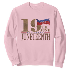 19th June Juneteenth Freedom Day Sweatshirt Juneteenth Flag TS11 Light Pink Print Your Wear