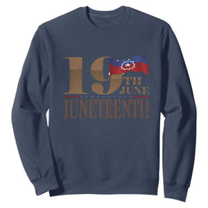 19th June Juneteenth Freedom Day Sweatshirt Juneteenth Flag TS11 Navy Print Your Wear
